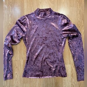Forever 21 Crushed Velvet Mock Neck Top | XS | $14